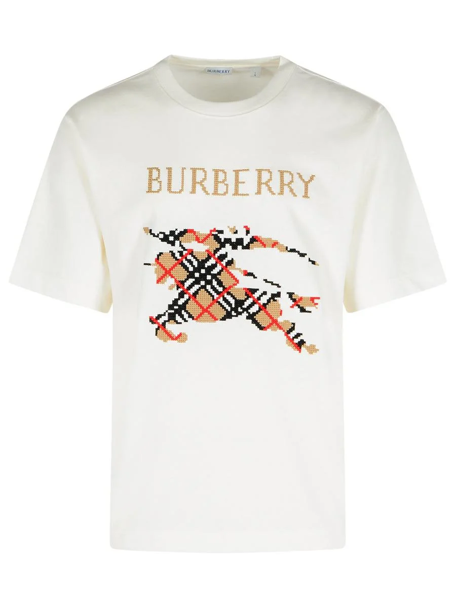 Burberry 'Ryan' White Cotton T-Shirt - 1