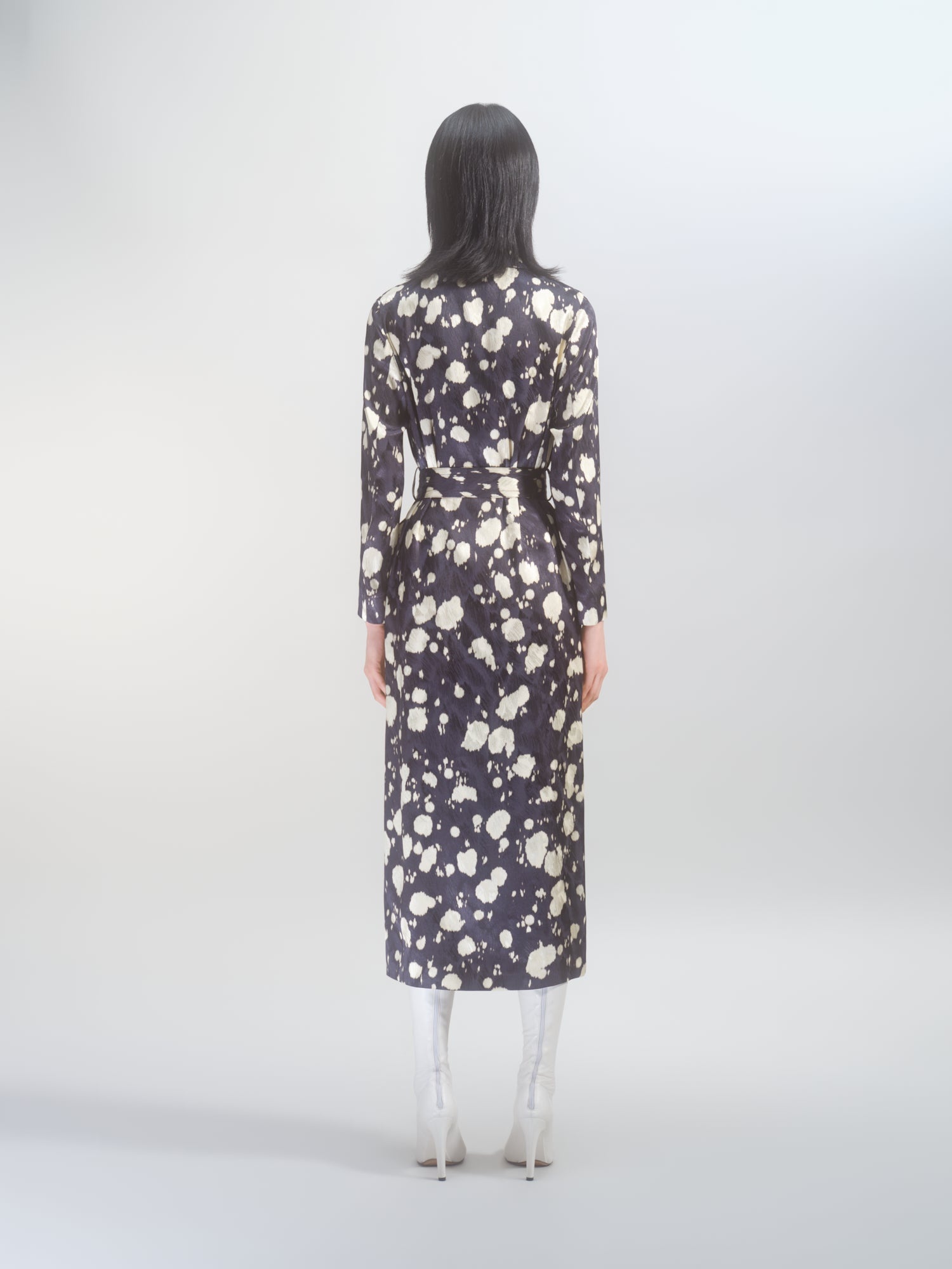 LONG BELTED COAT - 4
