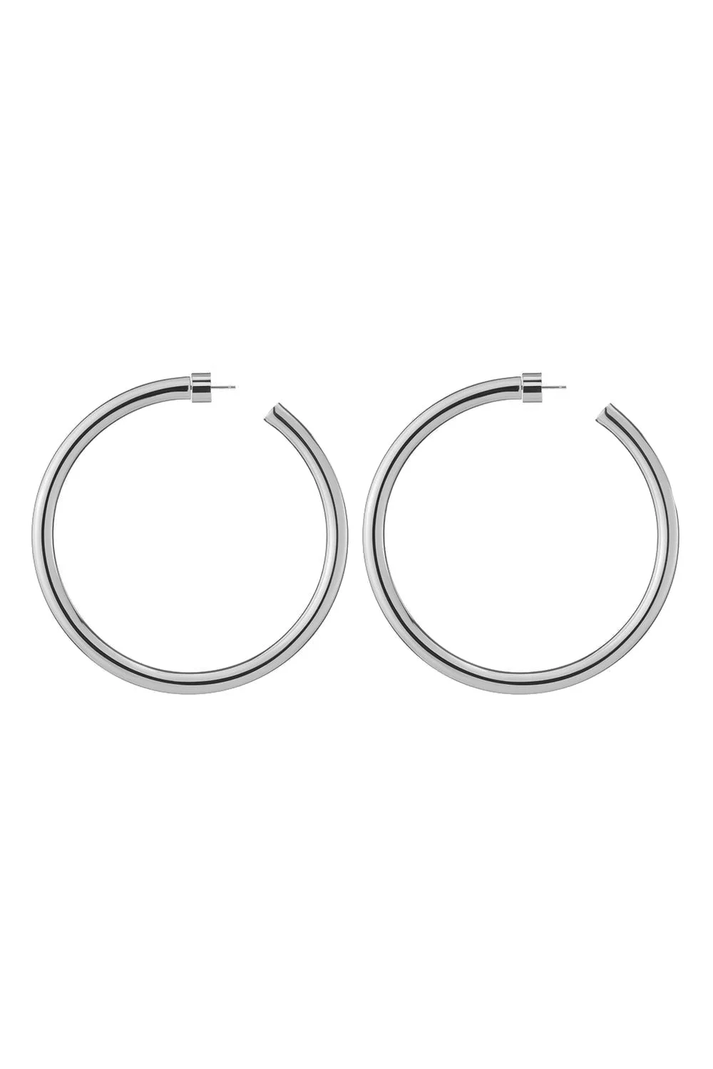 Natasha Hoop Earrings - Silver - 2in - 1