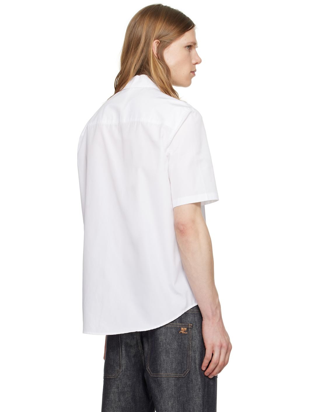 White Zipped Poplin Shirt - 3