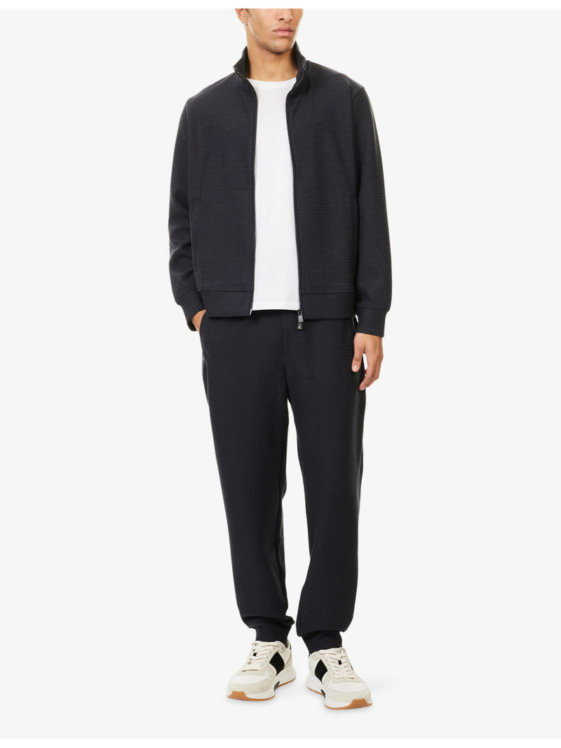 EMPORIO ARMANI Core Printed Cotton-Jersey Joggers outlook