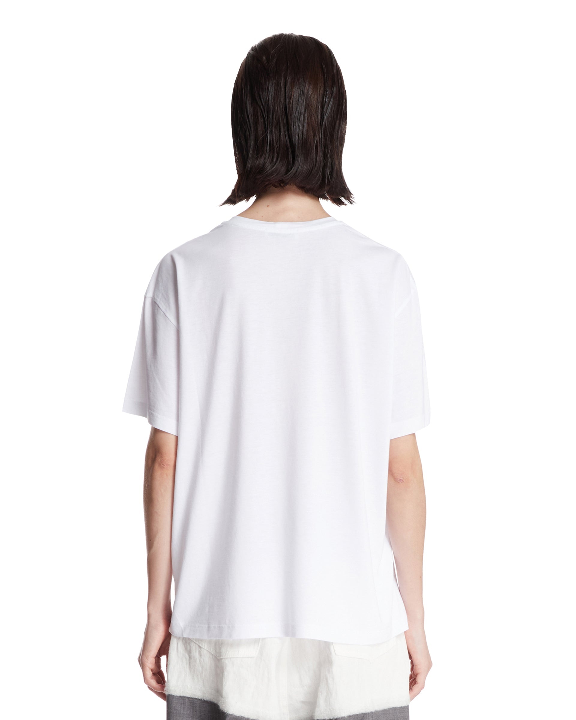 White Cotton Crew Neck T-Shirt - 3