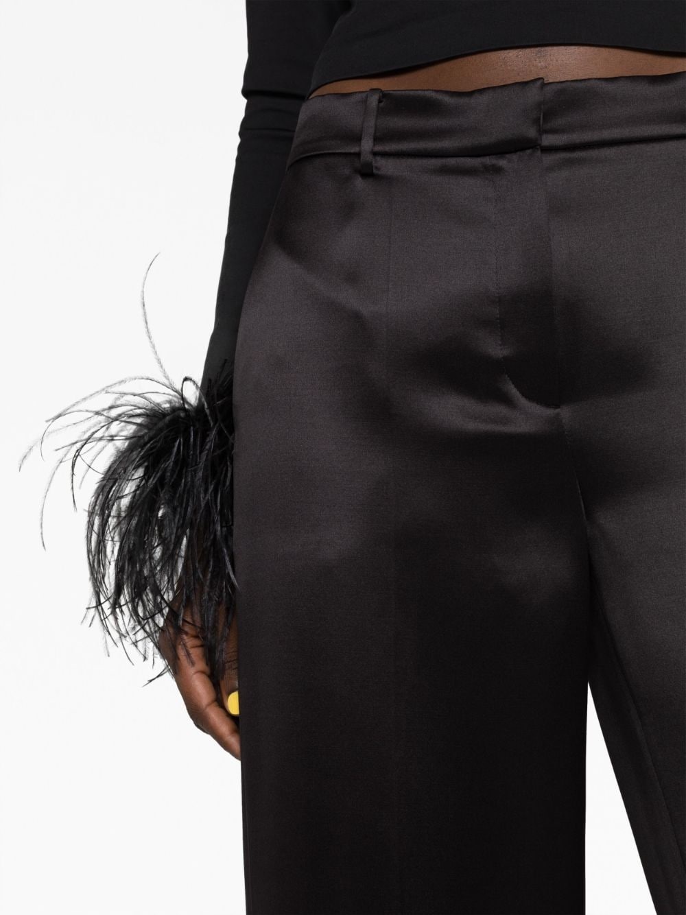 satin straight-leg trousers - 3