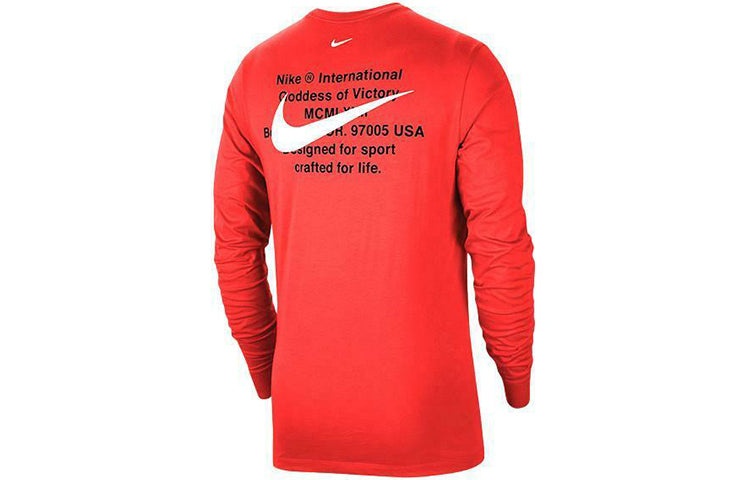 Nike Sportswear Swoosh LS Tee Round Neck Long Sleeves US Edition Red CK2259-657 - 2