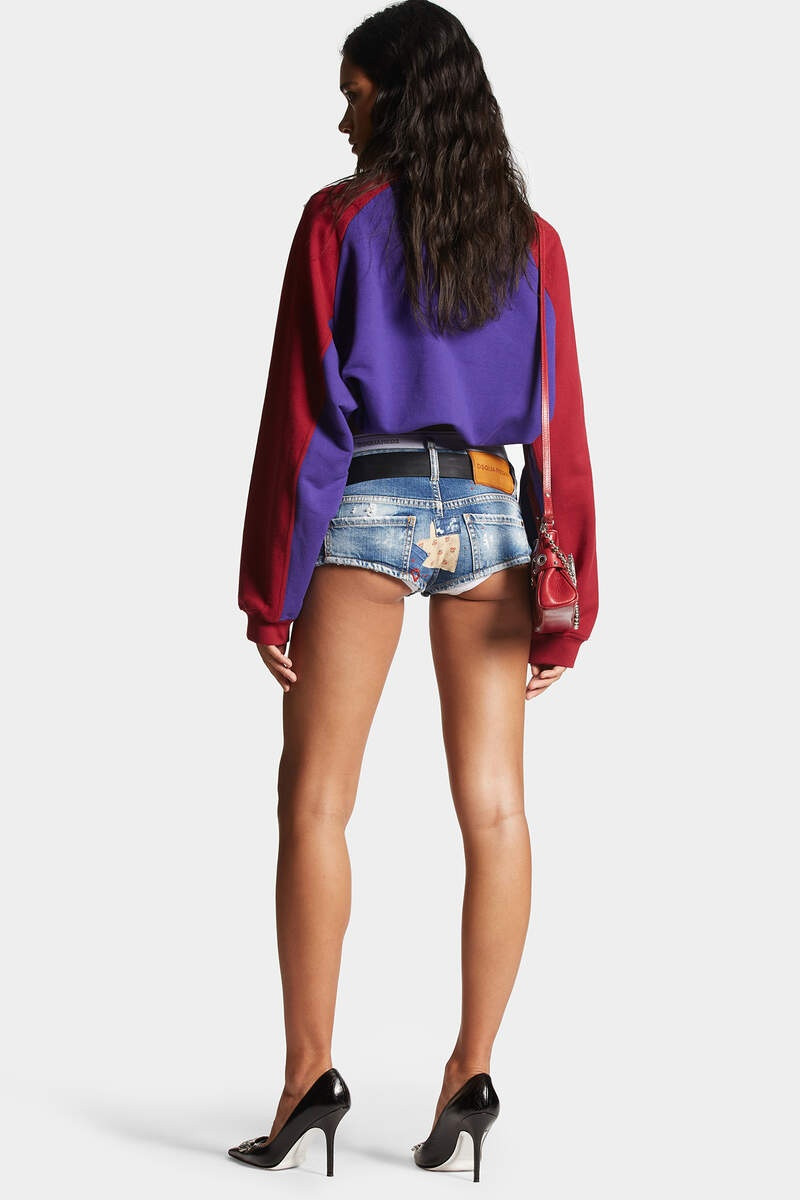 MEDIUM WORN OUT BOOTY WASH DENIM HOT PANTS 4