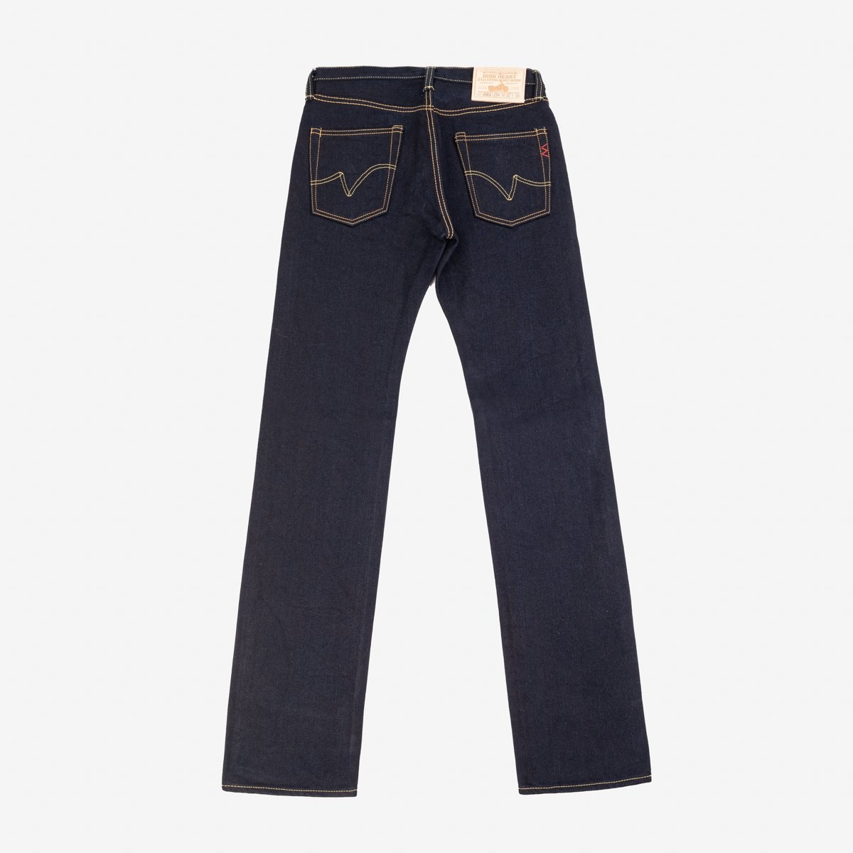 IH-666S-21ib 21oz Selvedge Denim Slim Straight Cut Jeans - Indigo/Black - 4