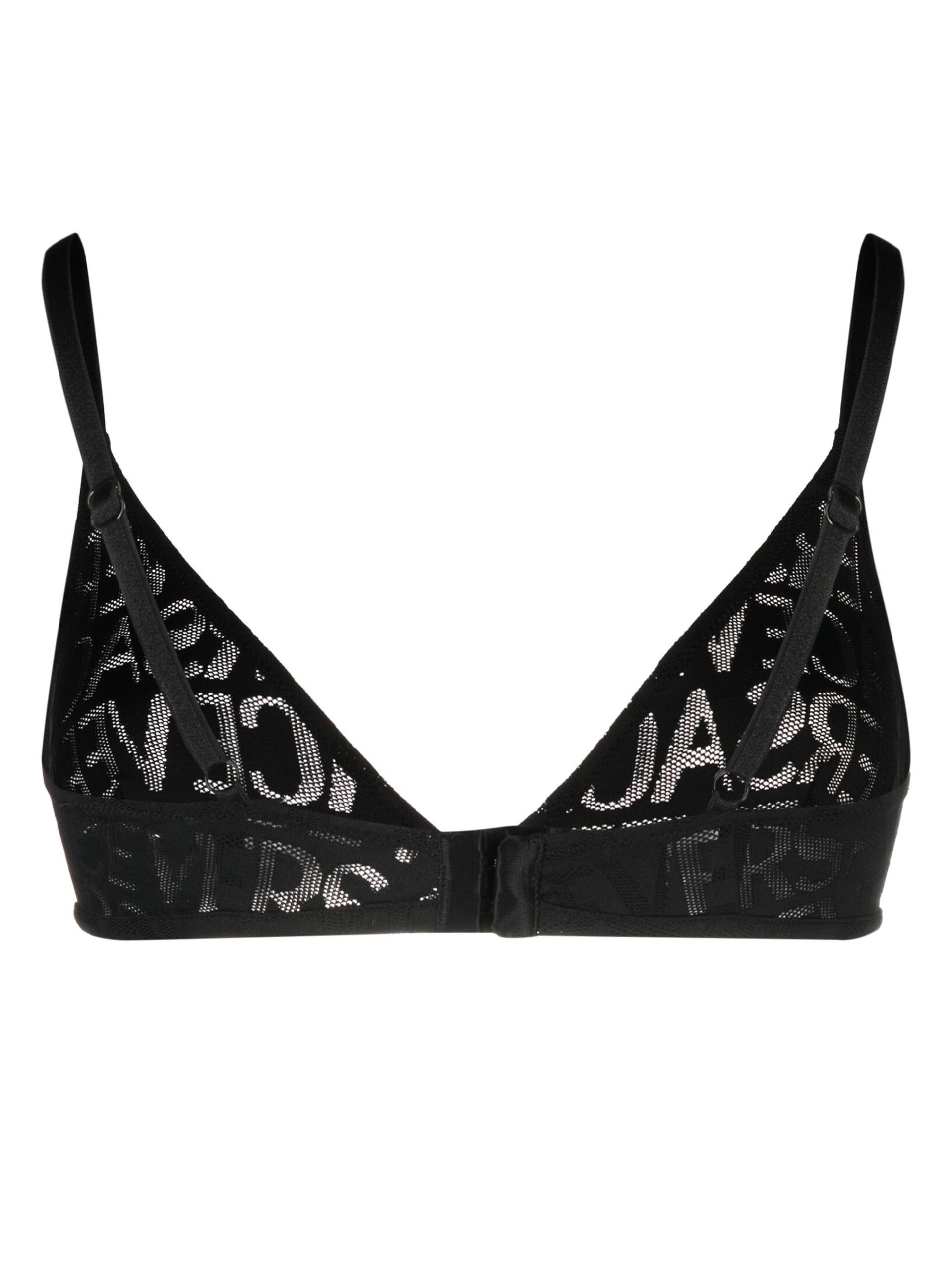 Black Logo Mesh Bra - 2