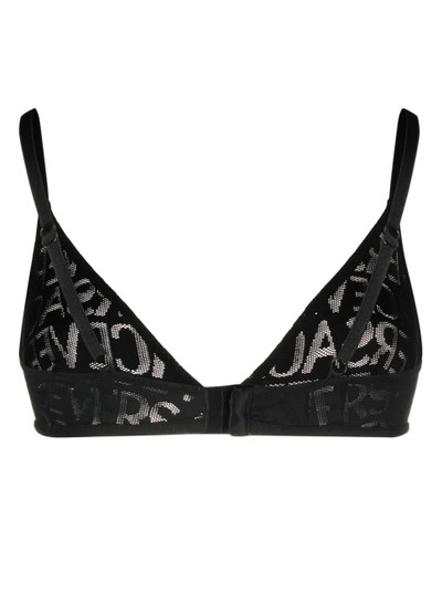 VERSACE Black Logo Mesh Bra outlook