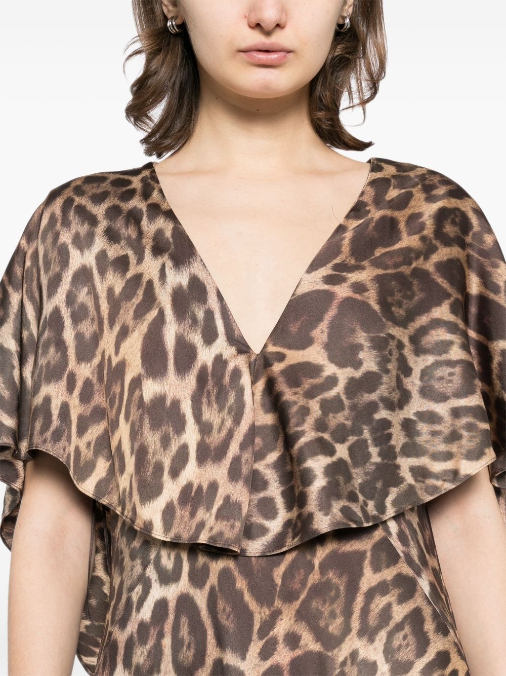 leopard print midi dress - 5