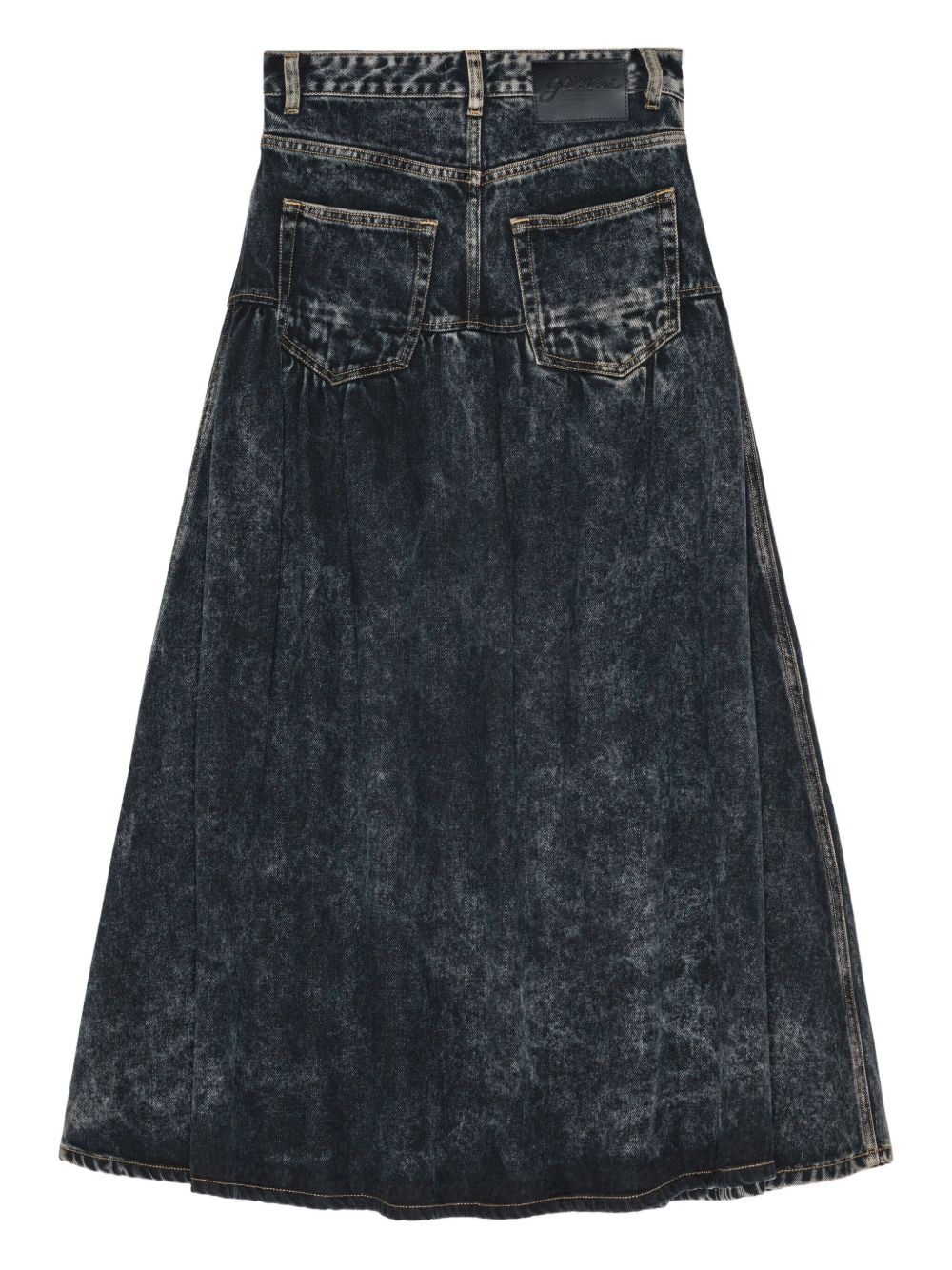 gathered-detail denim skirt - 2