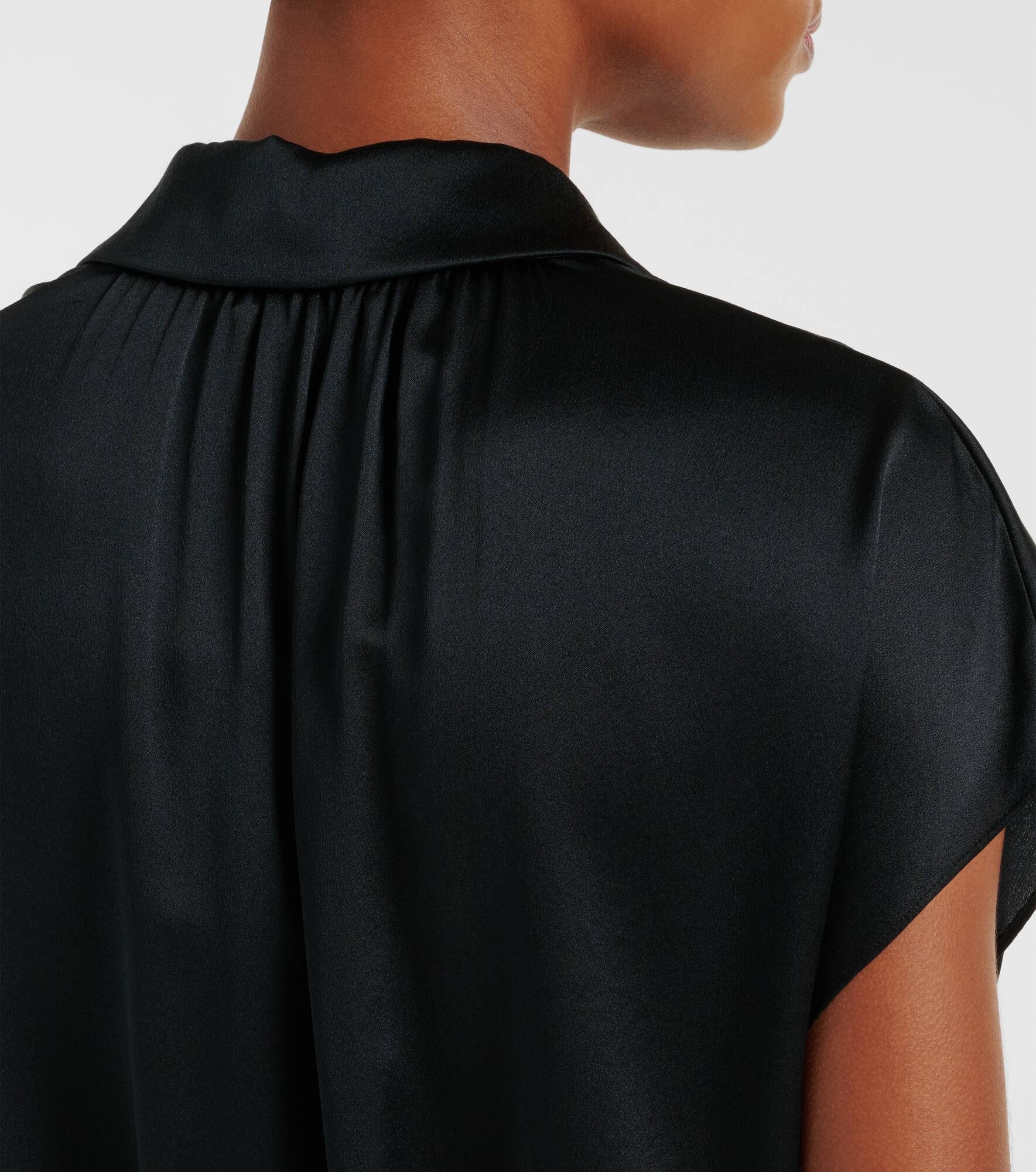 Ruched silk satin top - 6