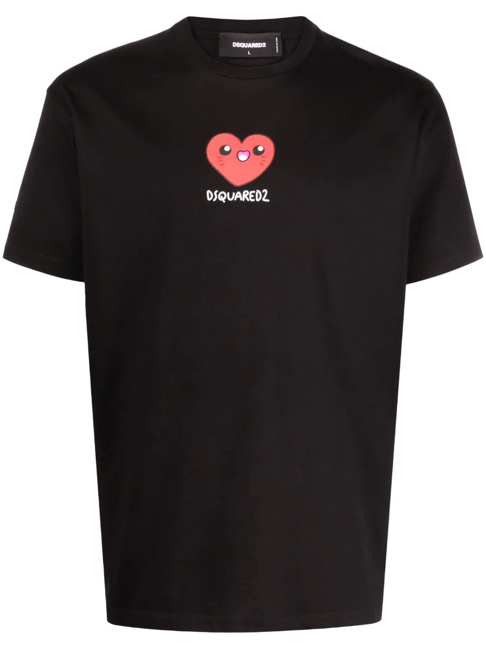 heart-motif logo cotton T-shirt - 1