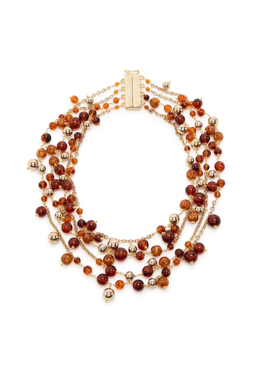 Rosantica Beaded Gold-plated Necklace - 1