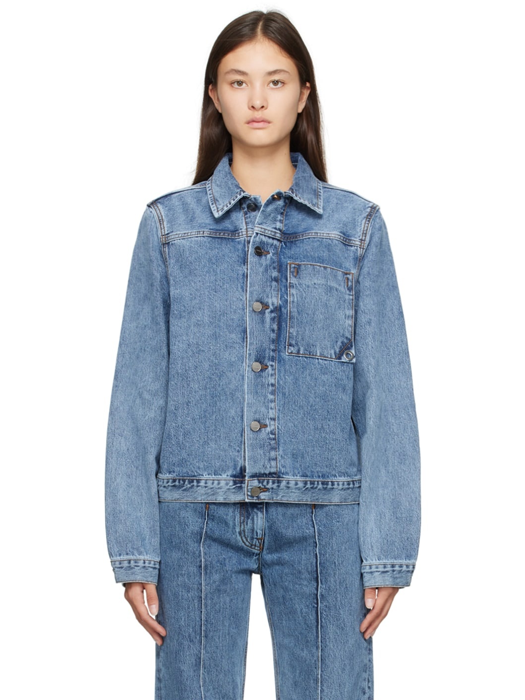 Blue Le Raphia 'La Veste de Nîmes Jao' Denim Jacket - 1