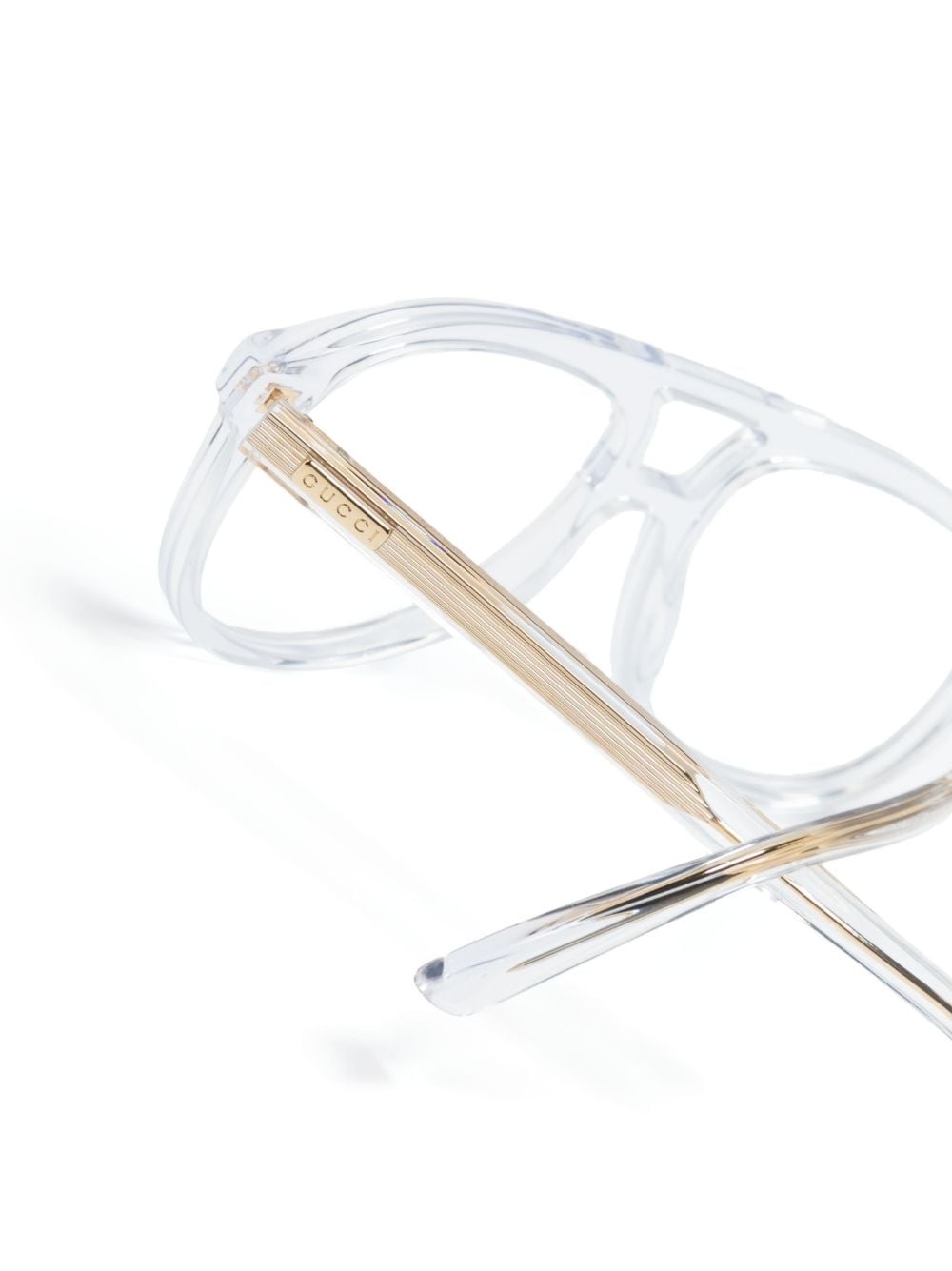 logo-plaque pilot-frame glasses - 3