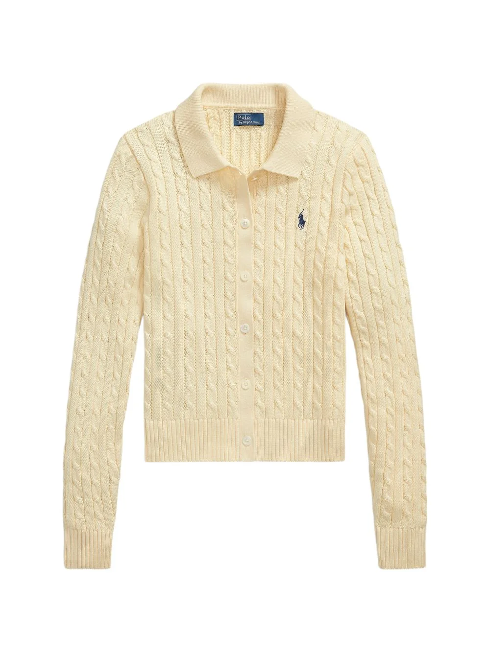 cable-knit polo cardigan - 1