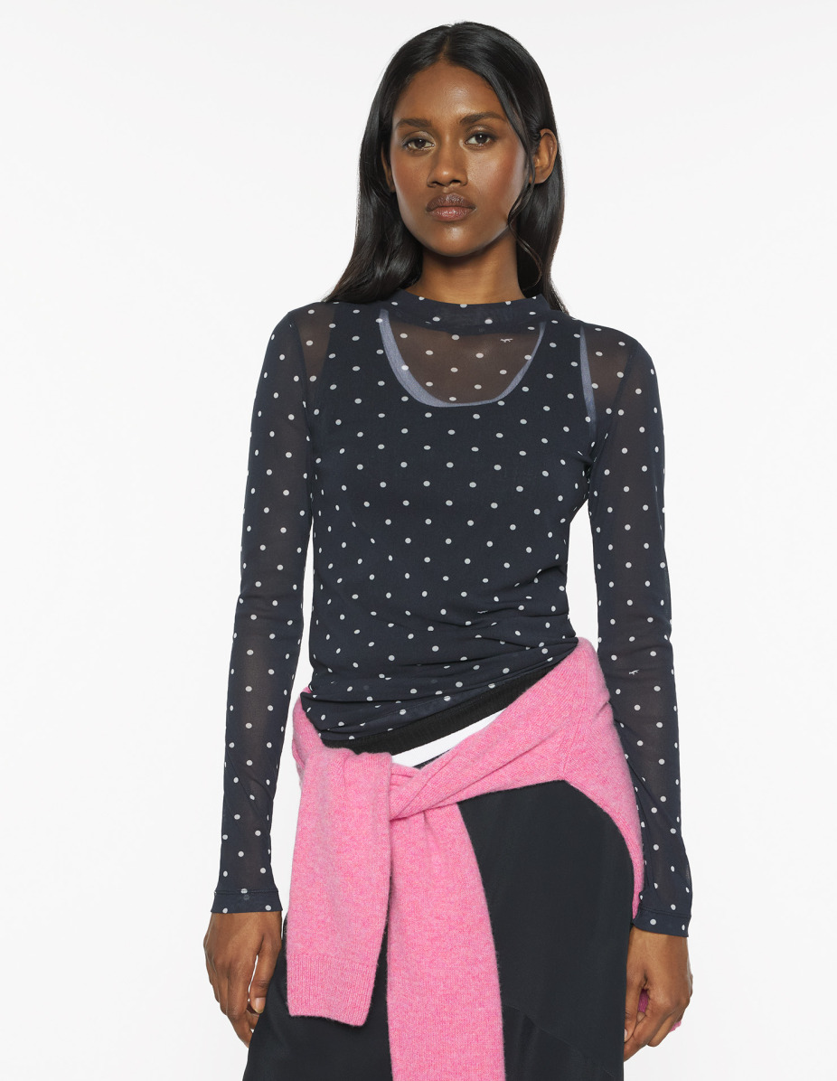 POLKA DOT FOX MESH TOP - 3
