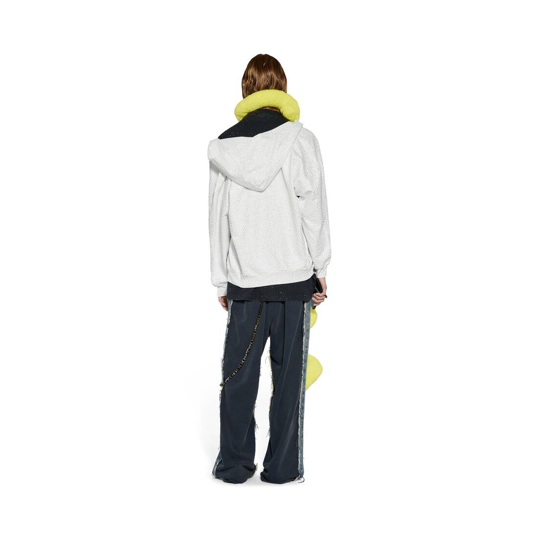 Zip-up Hoodie Small Fit in White - 4
