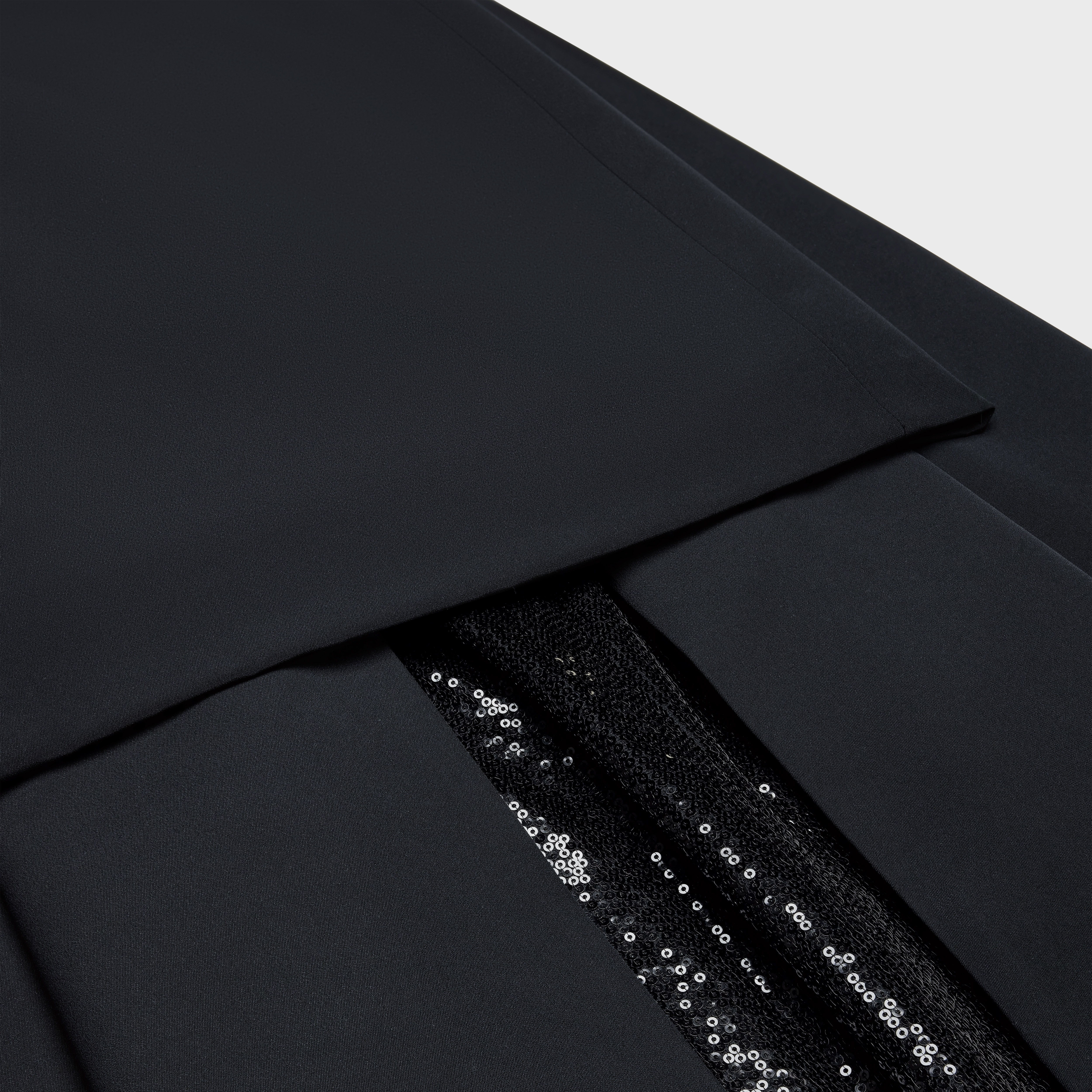 BUSTIER DRESS WITH EMBROIDERED CAPE IN SILK CADY - 3
