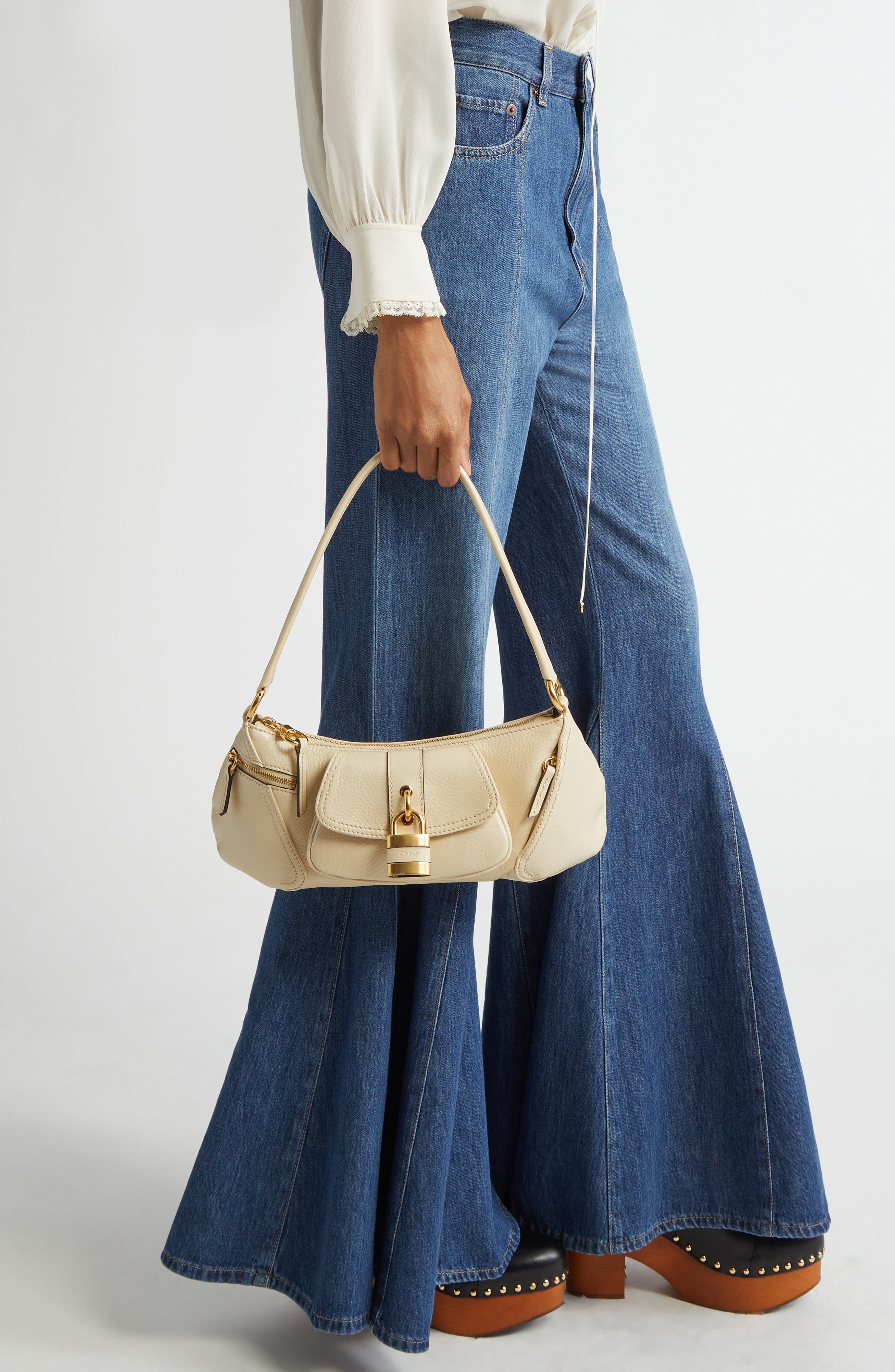 Chloé The 99 Leather Shoulder Bag in Sweet Beige at Nordstrom - 3