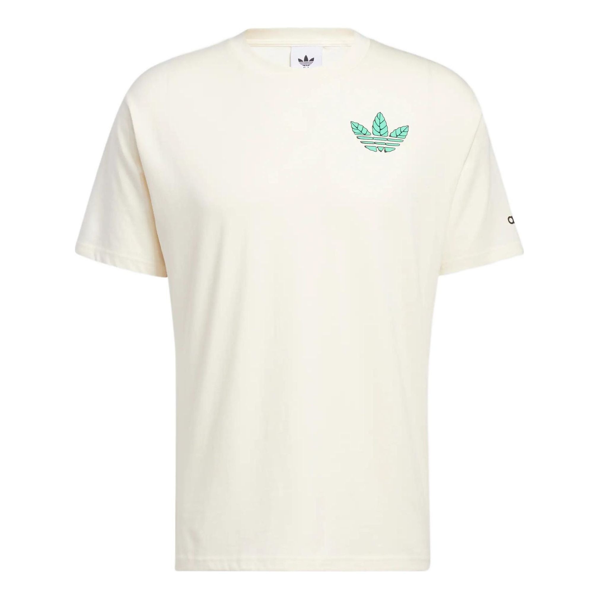 adidas originals Trefoil Leaves Back Large Logo Alphabet Printing Athleisure Casual Sports Short Sle - 1