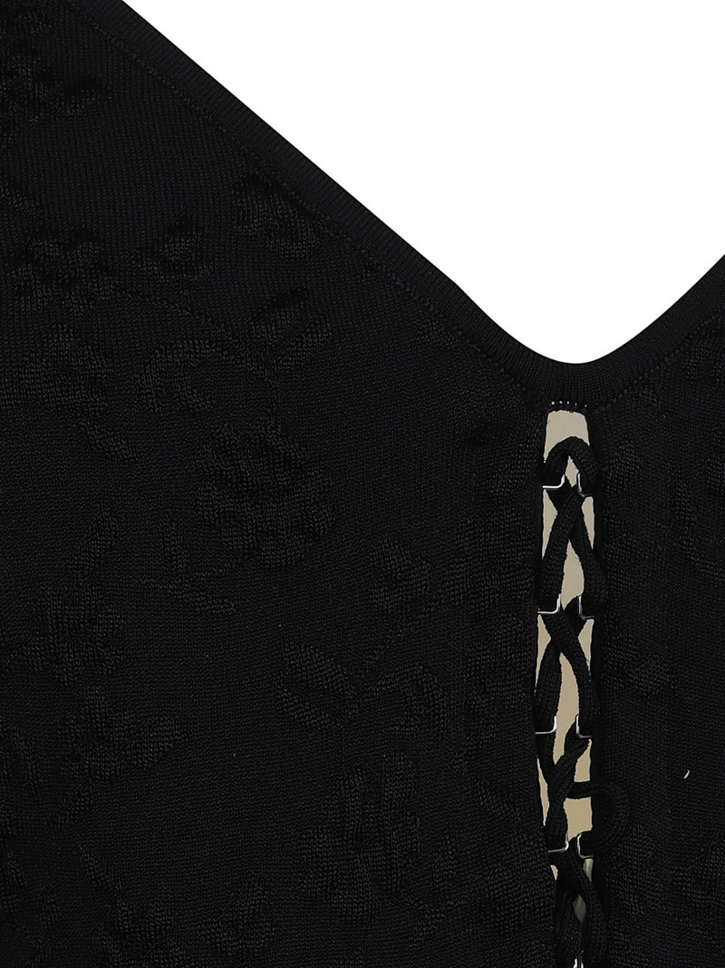 floral-jacquard lace-up top 3