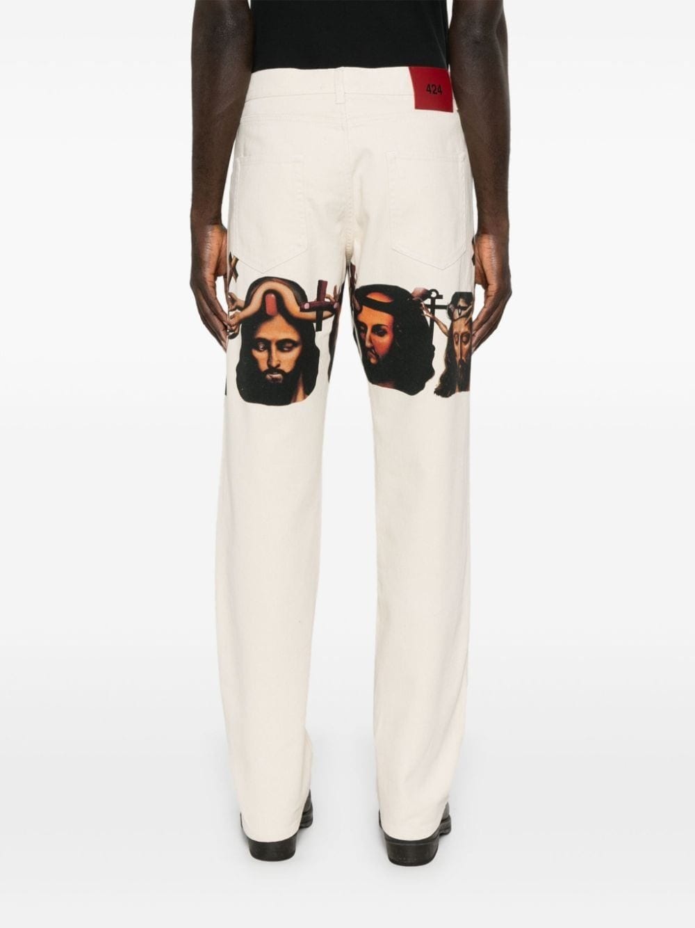 graphic-print baggy jeans - 4