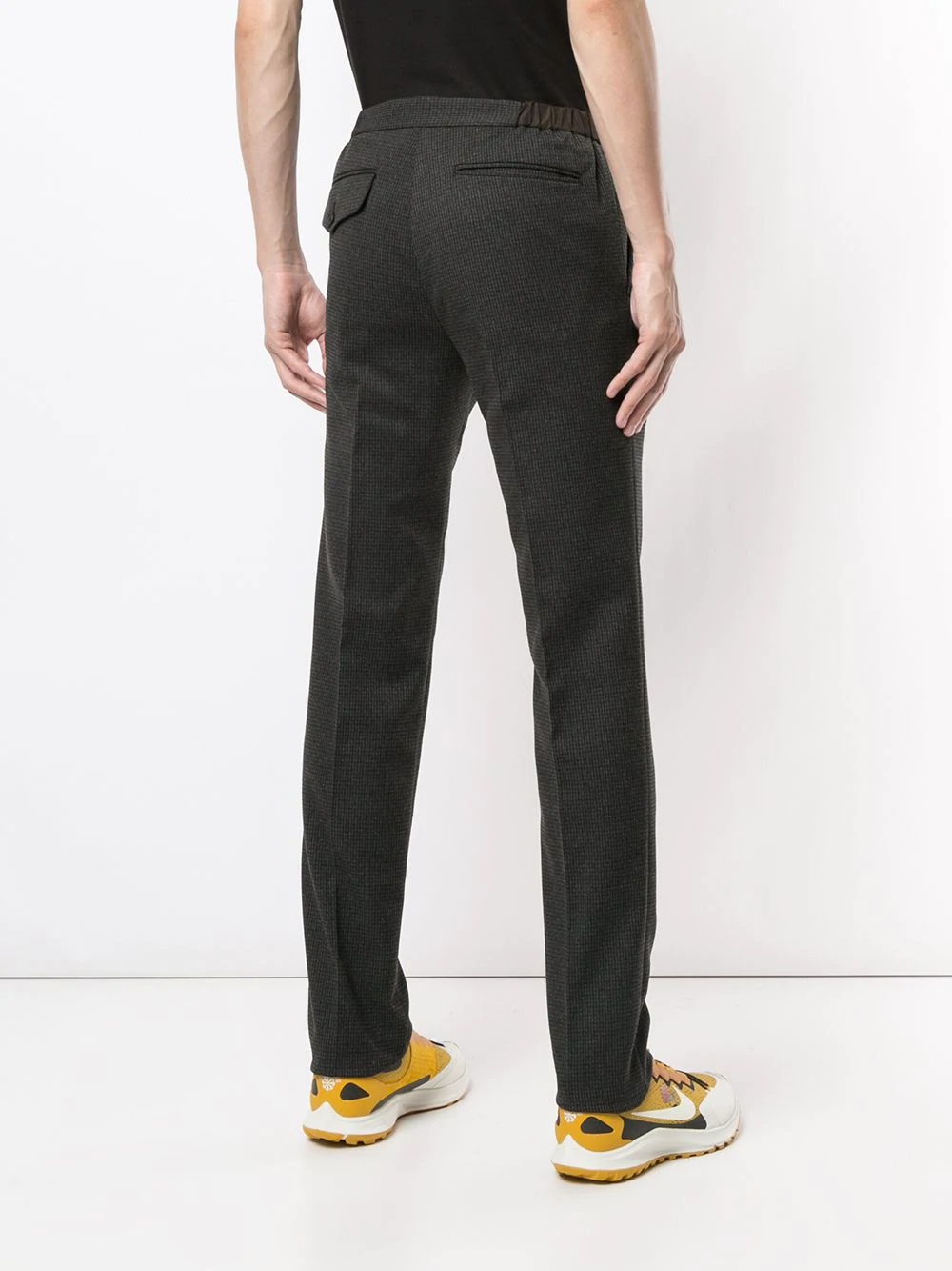 checkered elasticated-waist trousers - 4