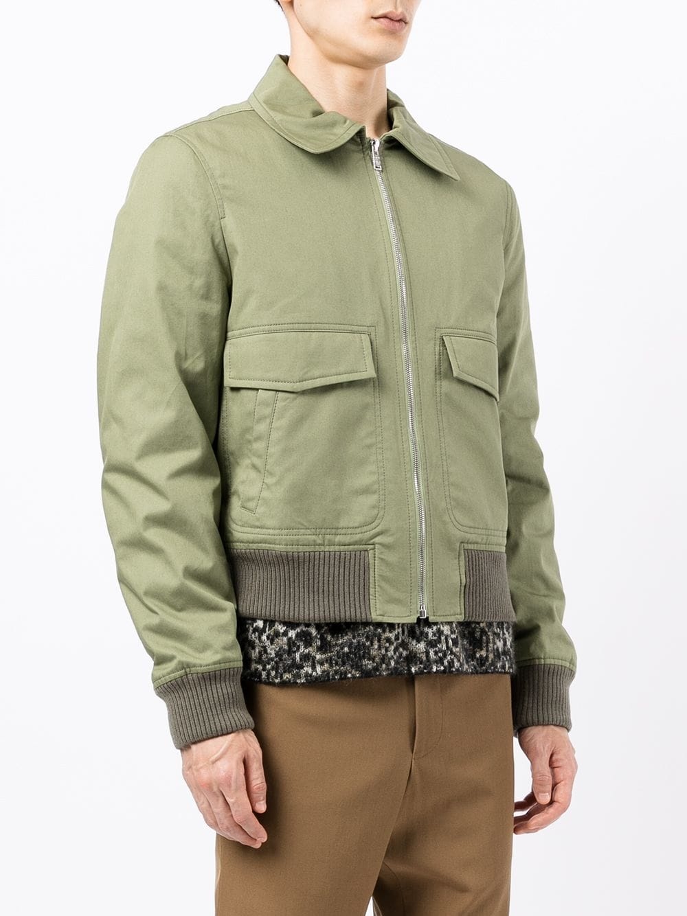 cargo-pocket bomber jacket - 3