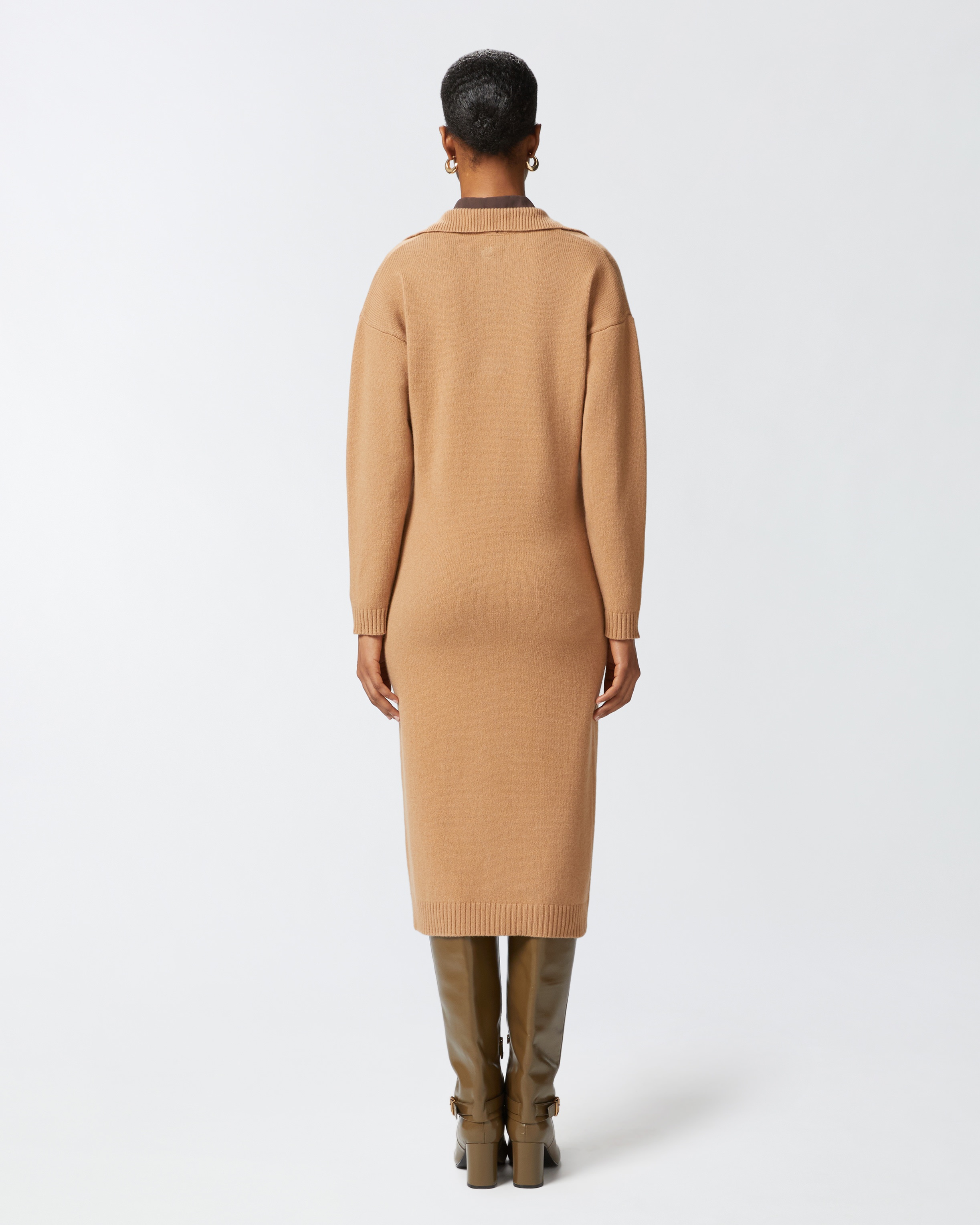 LONG CASHMERE BLEND KNIT DRESS - 4