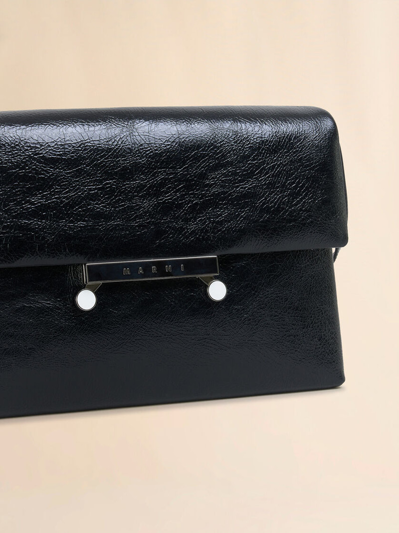 BLACK CRAQUELÉ PATENT LEATHER MEDIUM ENVELOPE 가방 5