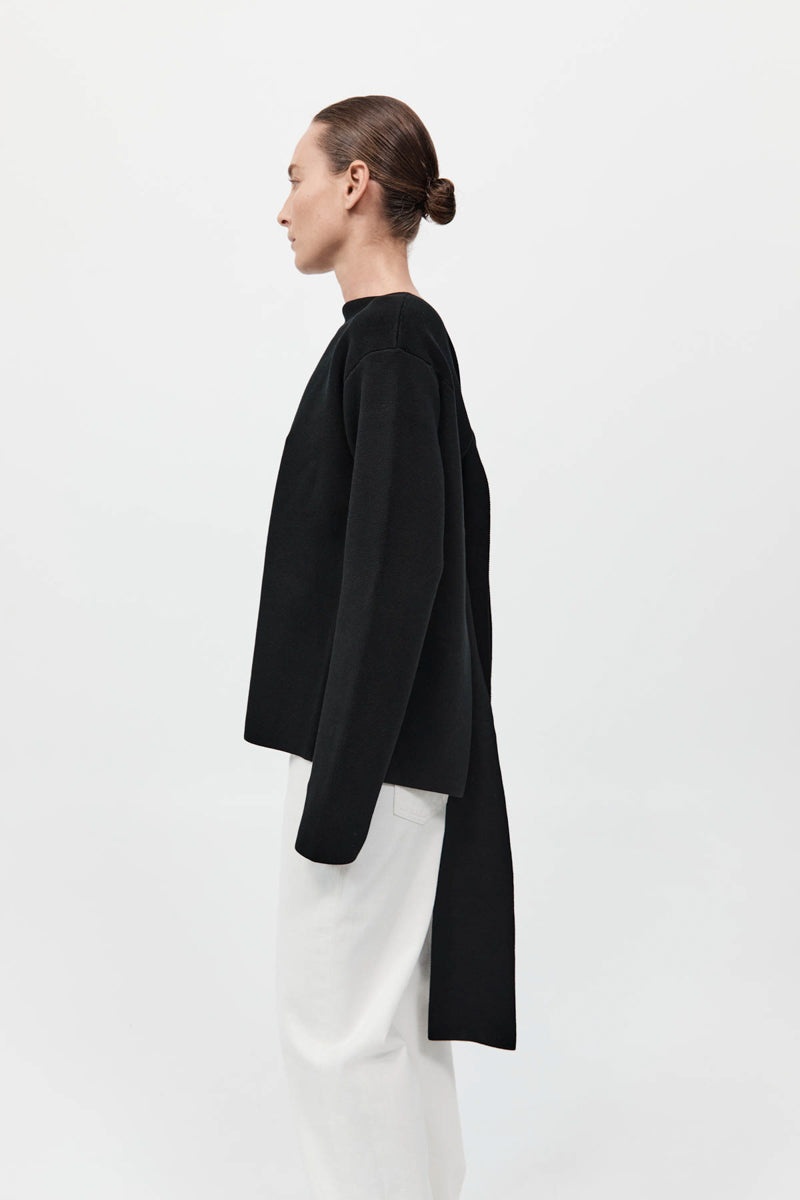 Milano Knit Scarf Jumper - Black - 5