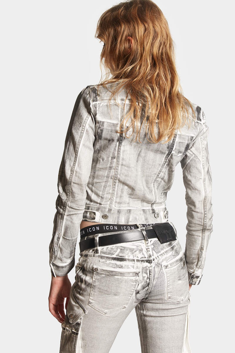 ICON WHITE COAL WASH DENIM JACKET - 4