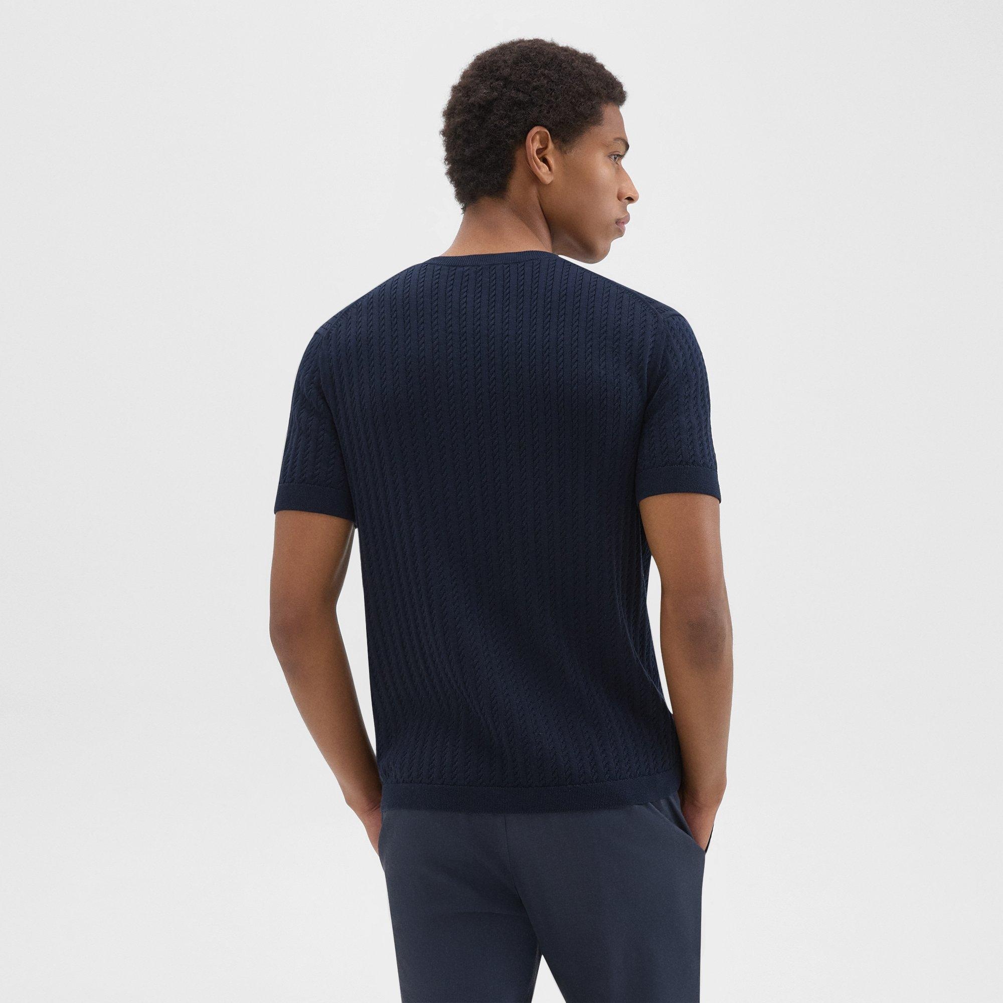 Cable Knit Tee in Cotton - 4