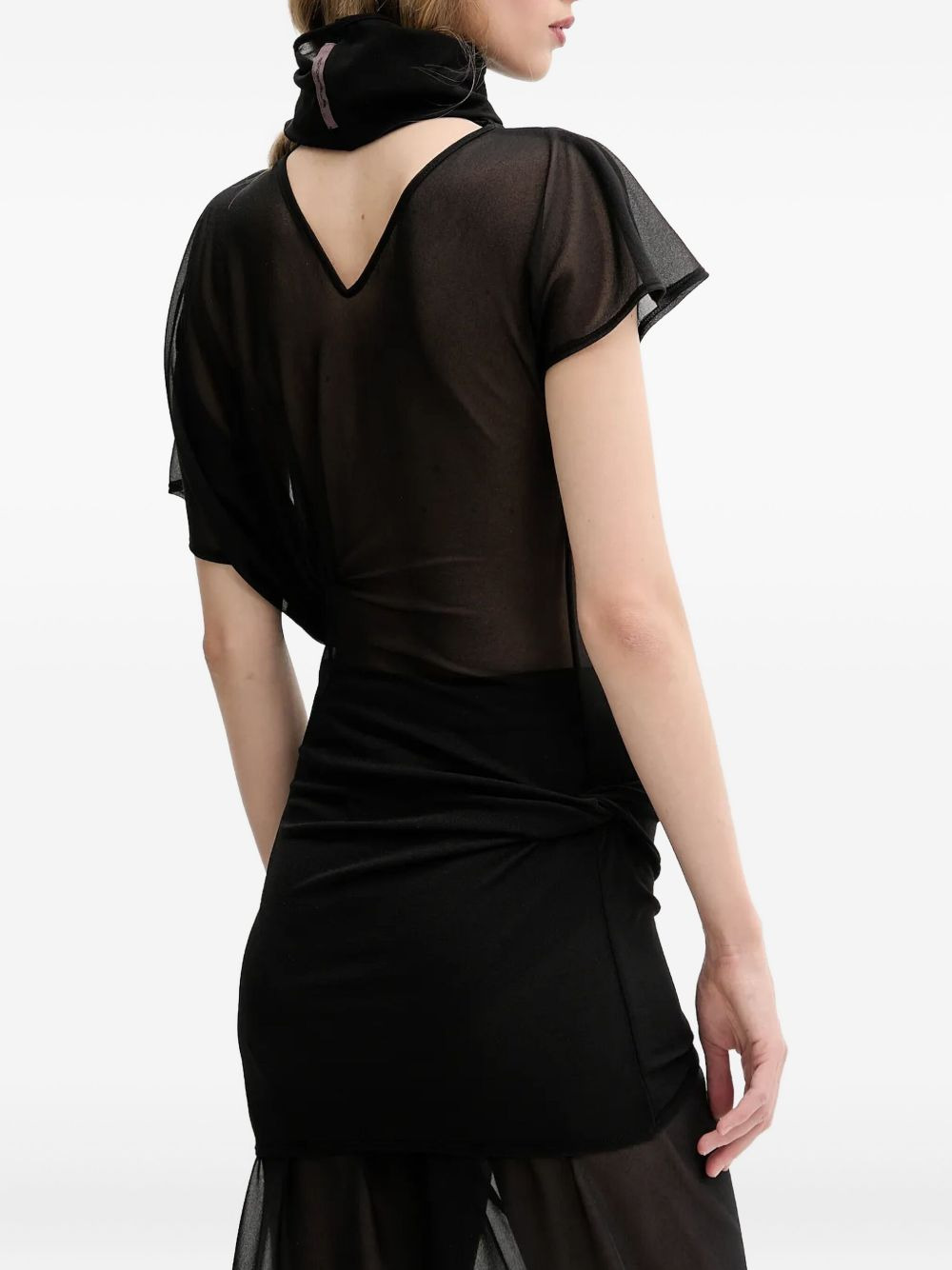 sheer high-neck top - 3