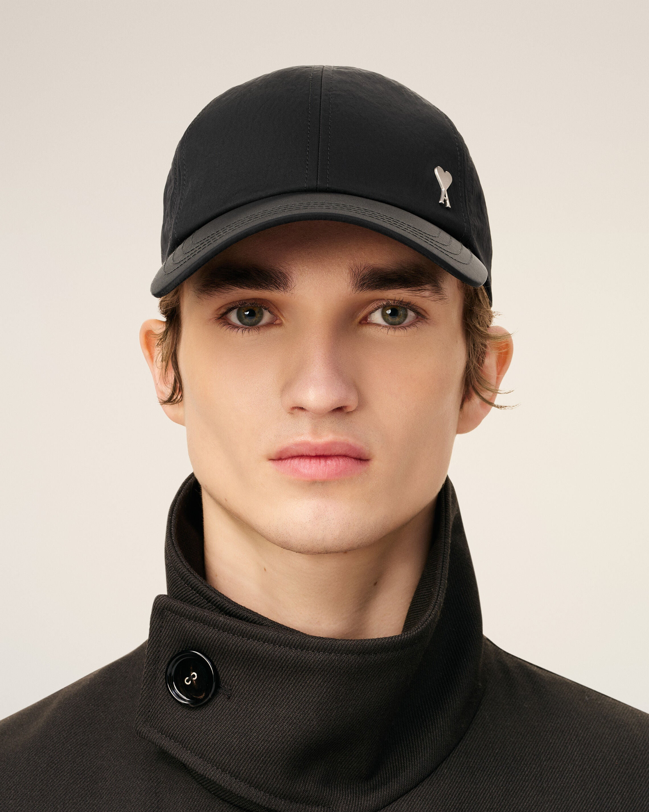 BLACK NYLON AMI DE COEUR STUD CAP - 2