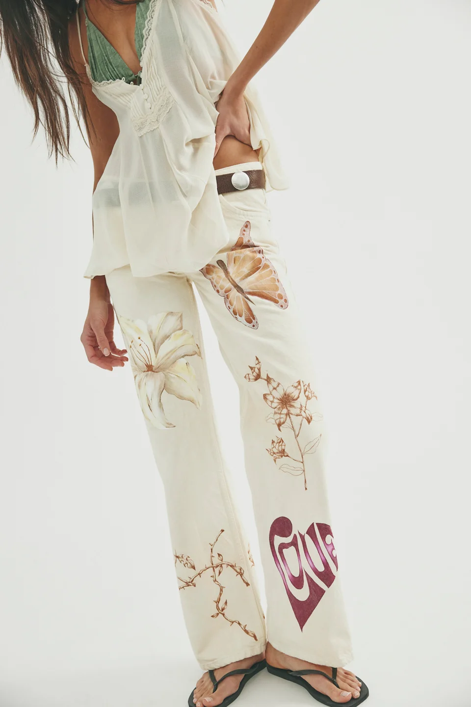FP X Juliet Johnstone Hand-Painted Tennessee Low-Rise Boyfriend Jeans - 1