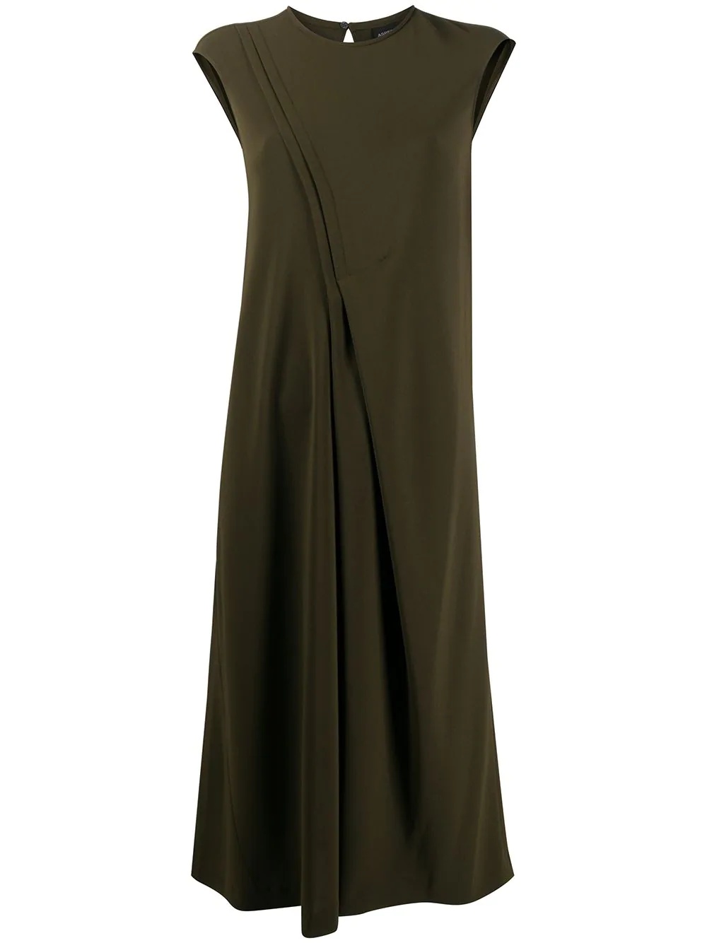 draped-detail midi dress - 1