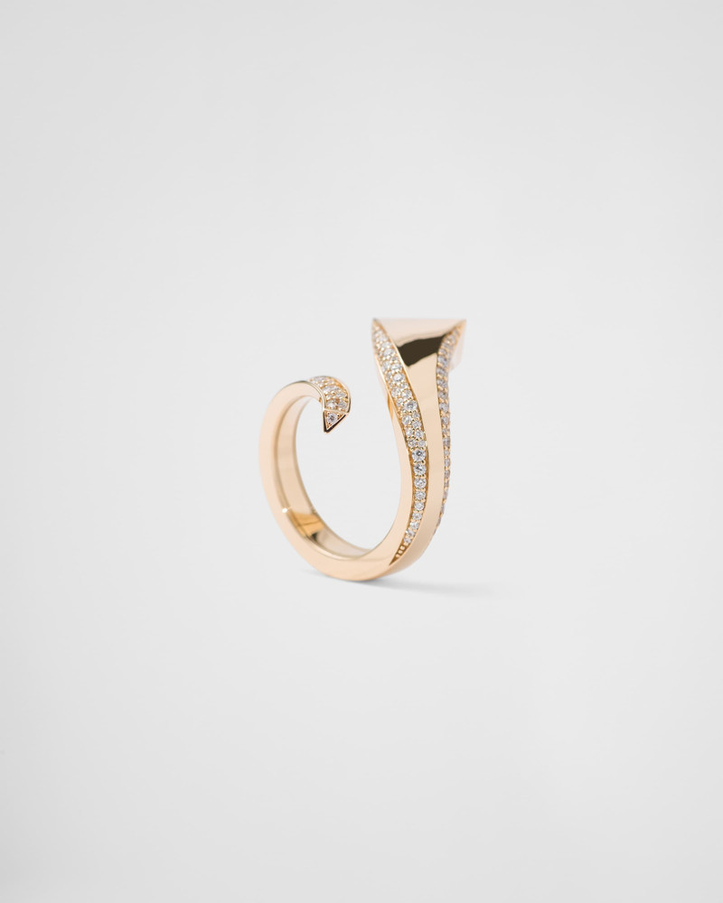 Eternal Gold snake ring in yellow gold and diamonds 6