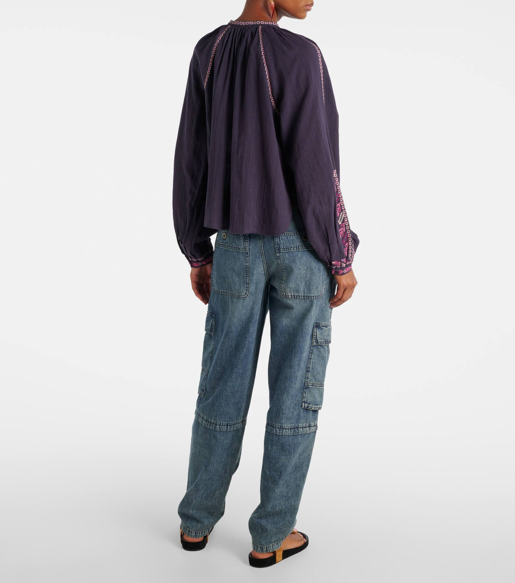 Lynne embroidered cotton blouse - 3