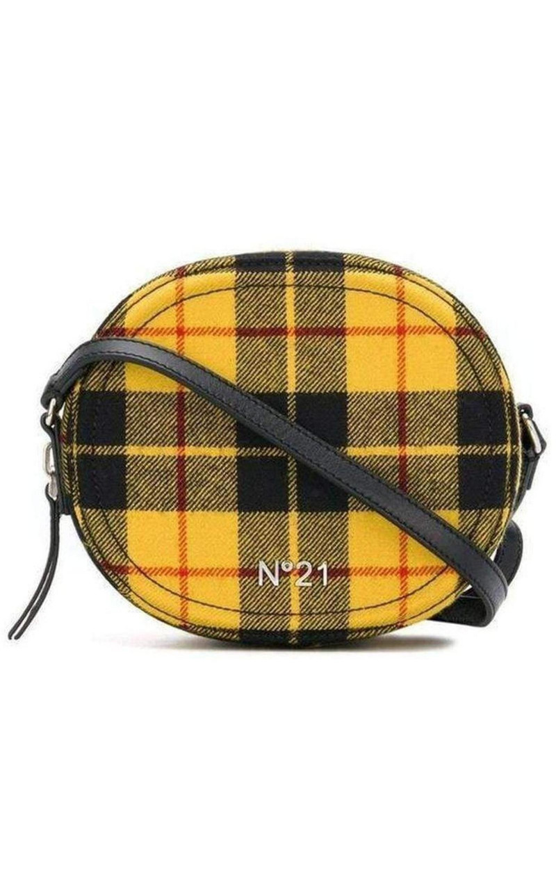 Round Checked Tartan Crossbody Bag - 1