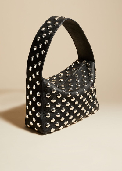 KHAITE The Elena Bag in Black Leather with Studs outlook