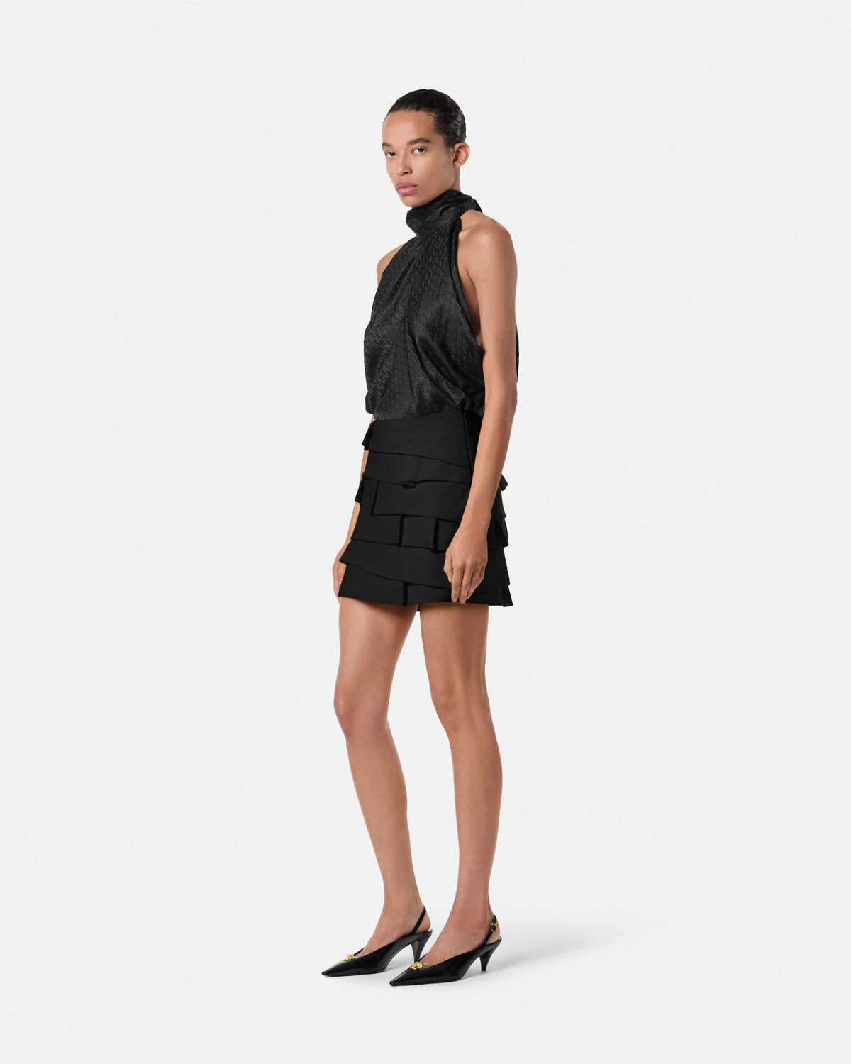 Envers-Satin Fitted Mini Skirt - 2