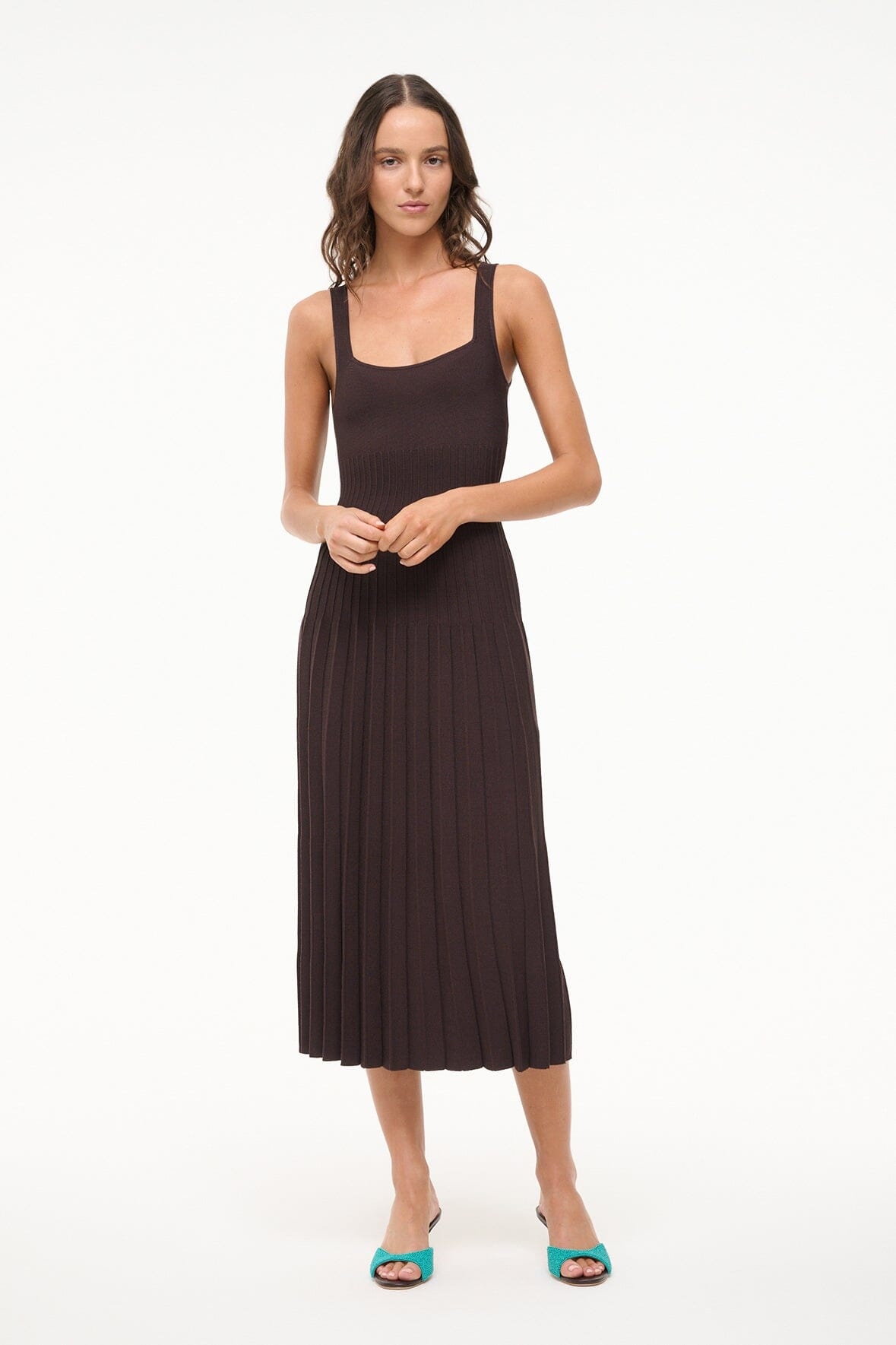 STAUD ELLISON DRESS EARTH - 2