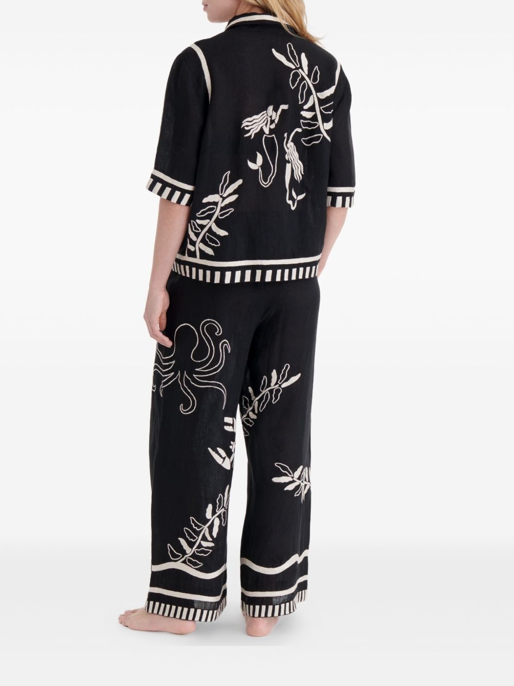 Crab embroidered short-sleeve shirt - 3