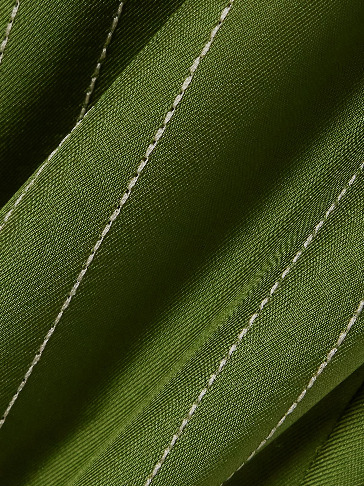 Embroidered silk-twill wide-leg pants Green - 4