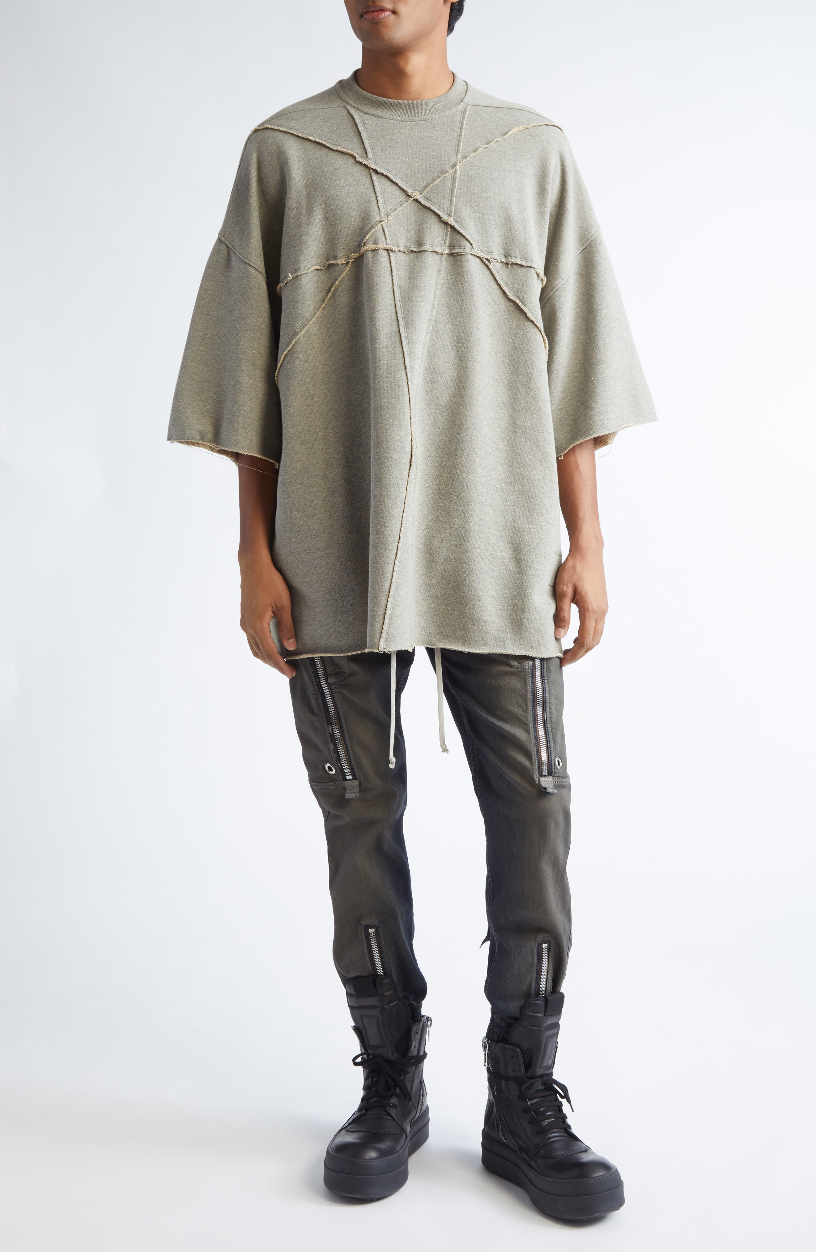 Rick Owens Bauhaus Denim Cargo Joggers in Dark Dust Degrade at Nordstrom - 2