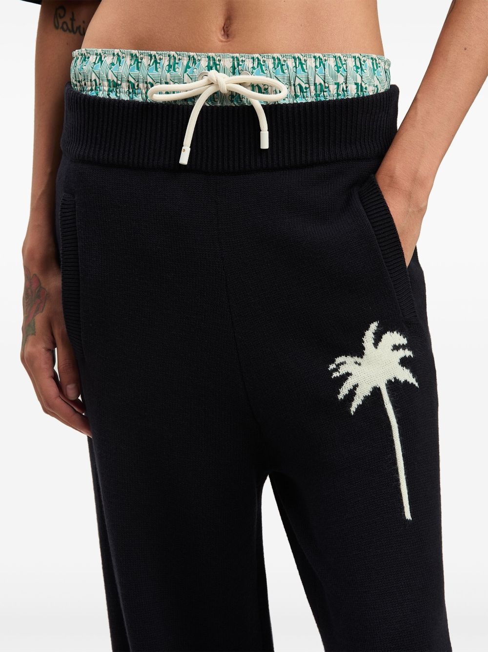 palm tree knitted trousers - 6