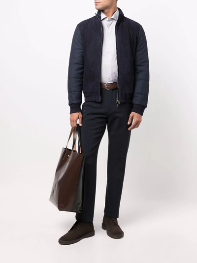 Canali spot-patterned long-sleeve shirt outlook