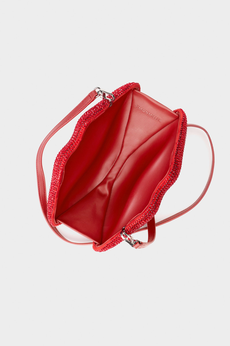 Crystal Lip Clutch in Lucky Red 3